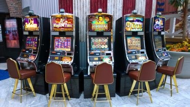 Roulette wheel and betting layout in live studio